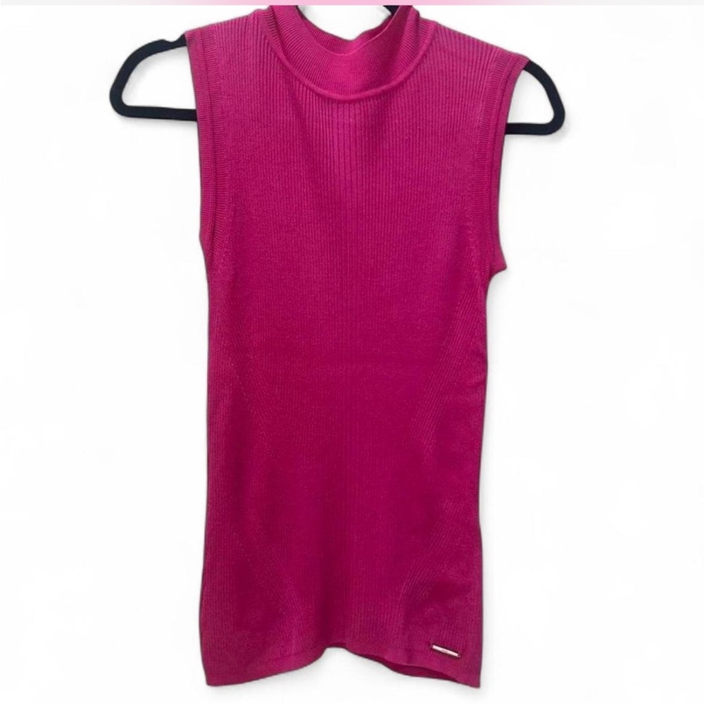 Sleeveless Pink Mockneck Top